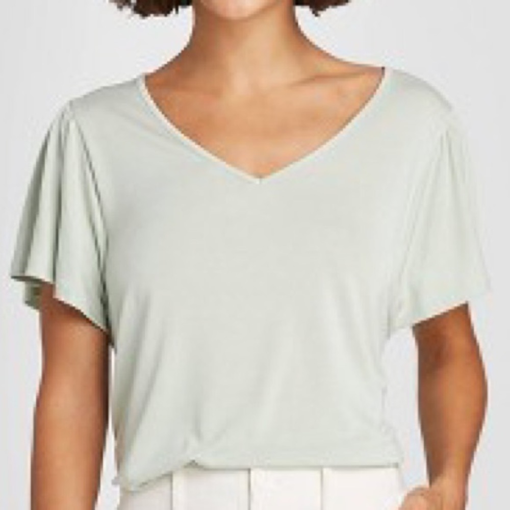 Short Sleeve V-Neck T-Shirt - A New Day™ Mint